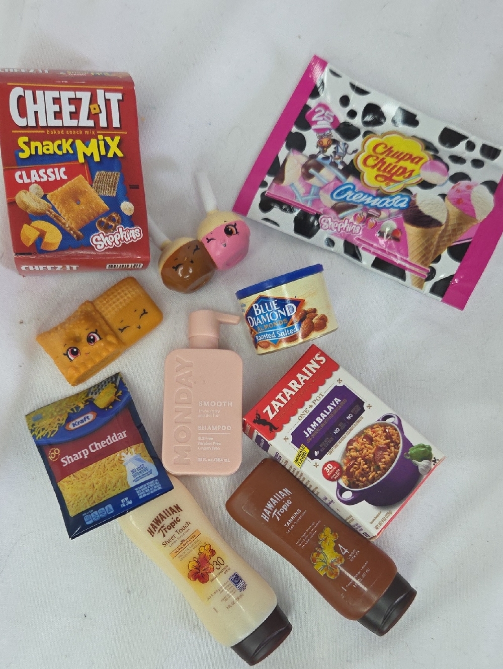 Doll Sized Mini Brands Foods Shopkins Cheezits Jambalaya Kraft Cheese Peanuts